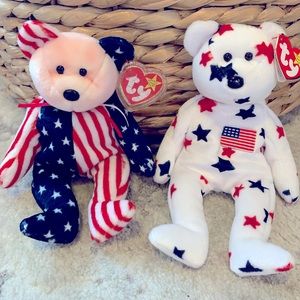 TY Beanie Babies! Adorable 4th of July pair! Their names: Glory and Spangle ☺️